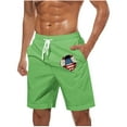 thumbnail image 2 of cllios Men's 4th of July Swim Trunks Big and Tall Elastic Wiast Beach Shorts Quick Dry Drawstring Board Shorts Patriotic American Flag Print Beachwear Bathing Suits, 2 of 5