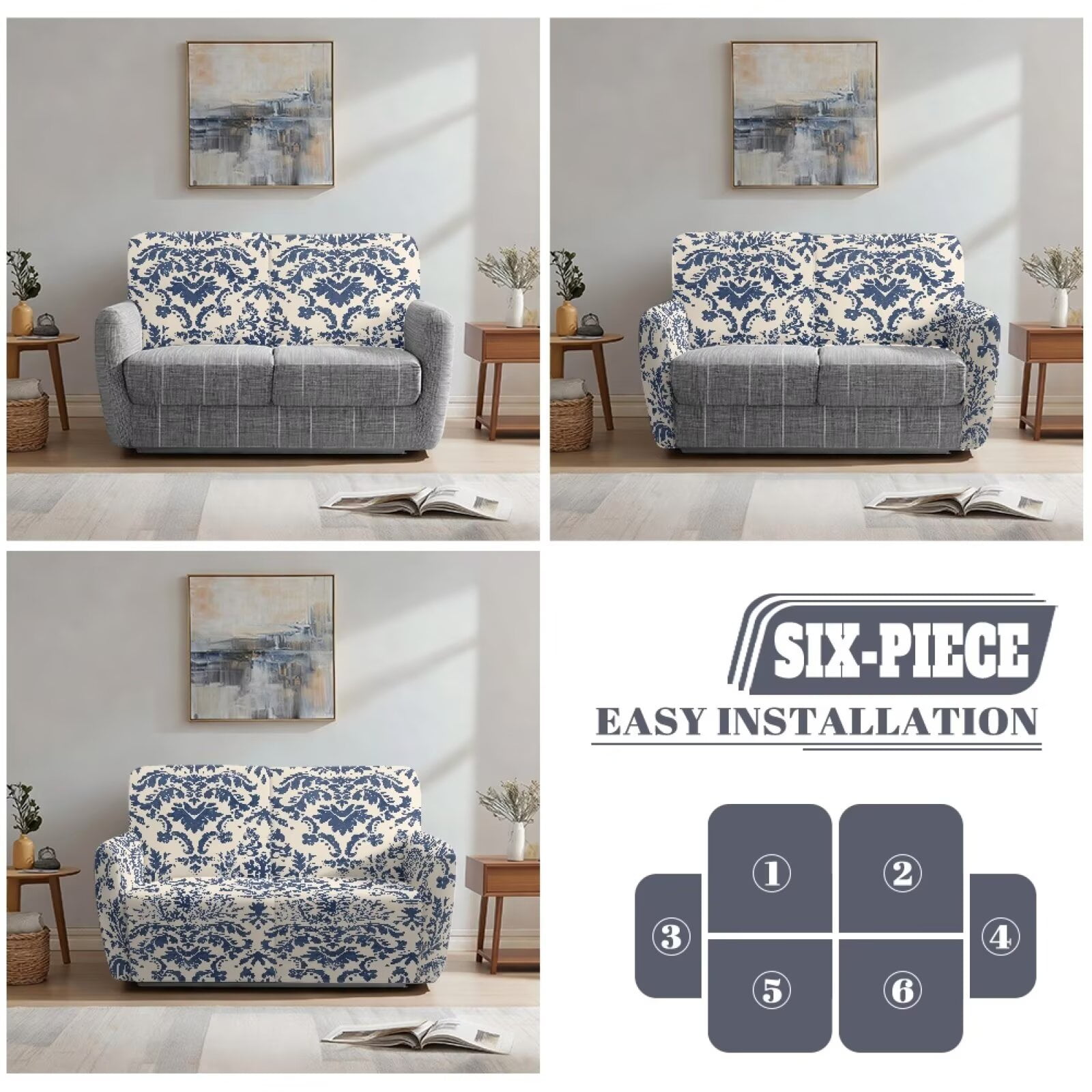 Yuyamidu Boho Loveseat Recliner Covers 2 Seater Mandala Flower Reclining Sofa Covers with Elastic Edge Easy to Install Recliner Loveseat Slipcover Gift for Friends