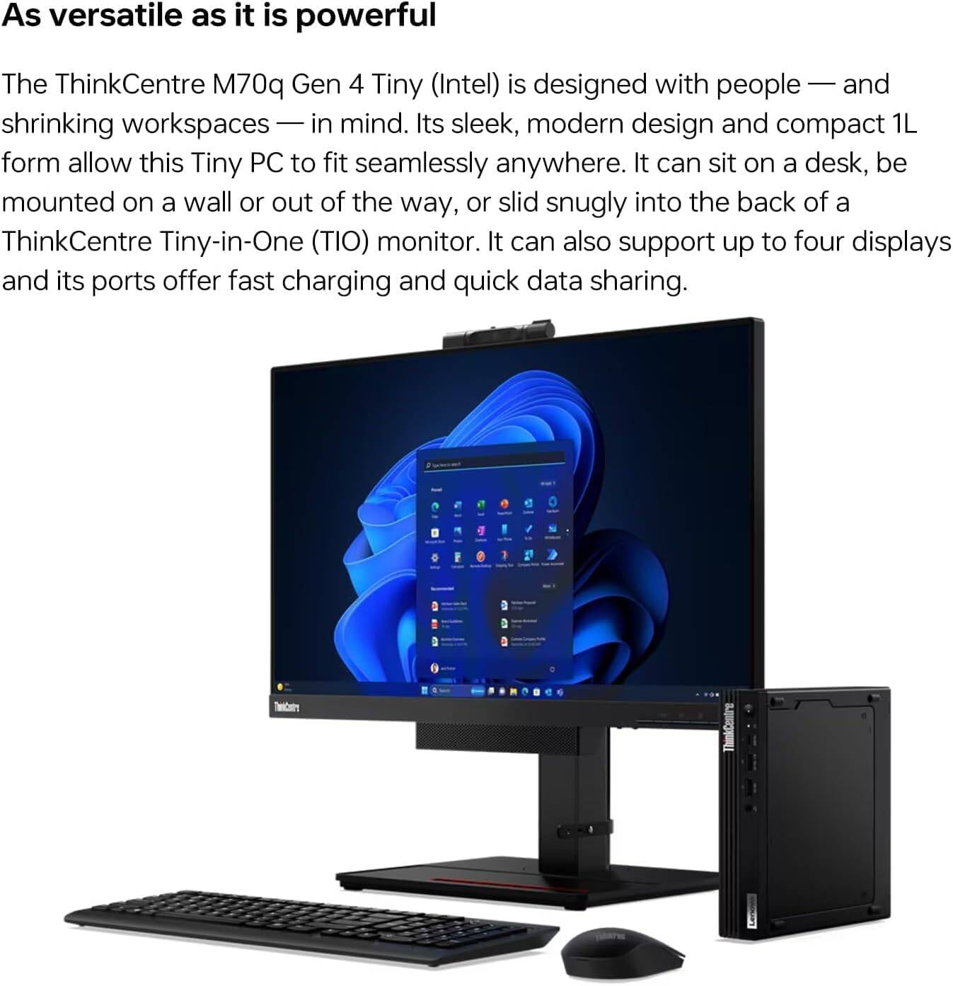 Lenovo ThinkCentre M70q Gen 4 Tiny 1L Business Desktop 13th Gen