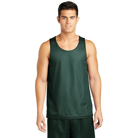 Classic Men Mesh Reversible Tank Color Forest Green Size X-Large