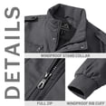 thumbnail image 5 of TACVASEN Men's Winter Warm Fleece Lined Jacket Thicken Windbreaker Cargo Coat with 7 Pockets Casual Work Field Outwear Dark Gray M, 5 of 8
