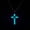 1#Luminous Cross Pendant, variant on Glow In The Dark Cross Pendant Necklace Choker Stainless Steel Luminous Jewelry-2#Silver Chain Necklace 22inch