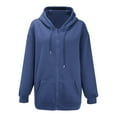 thumbnail image 5 of Baberdicy Womens Zip up Hoodies Long Sleeve Sweatshirts Fall Outfits Oversized Sweaters Casual Fashion Jackets Navy, Size: S-5Xl, 5 of 6