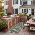 thumbnail image 3 of SAFAVIEH Courtyard Trena Fishes Indoor/Outdoor Runner Rug, Dark Green/Ivory, 2'3" x 14', 3 of 11