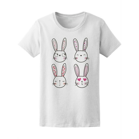 Cute Pink Bunnies In Love Tee Women's -Image by Shutterstock