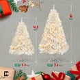 thumbnail image 3 of CAPHAUS 4.5 Feet Artificial White Christmas Tree w/ 432 Tip Count, 200 LED Lights, Pre-Hinged, with Metal Stand, White Flat Shaped Leaves, for Indoor, Office, Party, Holiday Decoration, 3 of 9