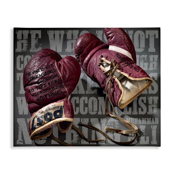 Stupell Industries Contemporary He Who Is Not Courageous Boxing Phrase Canvas Art, 30 x 24, by Erica Billups