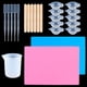 thumbnail image 4 of 24 Uds. Herramientas de fundición de resina epoxi, tazas medidoras de resina de silicona, Kit de herramientas, agitadores reutilizables, alfombrilla Gloria Tazas de mezcla de resina, 4 of 9