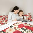 thumbnail image 5 of Feelyou Retro Romantic Rose Bedding Comforter Set, Spring Red Flower Twin Comforter Sets, Vintage Western Fashion Reversible Bedding Set, Microfiber Bedroom Decor, 2 Pieces, 5 of 8