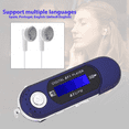 thumbnail image 4 of MP3 Player with Earphone 8GB, Portable Music MP3 USB Player with LCD Screen FM Radio for Walking Running (Blue), 4 of 6