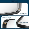 thumbnail image 5 of Tetote Black Mirror Framed Bathroom Mirror, 16 x 24 inch Matte Metal Frame Vanity Mirror, Farmhouse Rectangle Wall Mounted Mirror(Horizontal/Vertical), 5 of 5