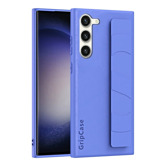 Nalacover Case for Samsung Galaxy S23 Plus, Wrist Hand Strap Case Premium PU Leather + TPU + PC Shockproof Wristband Slim Non-Slip Phone Case for Samsung Galaxy S23 Plus,Purple