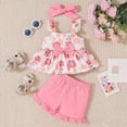 thumbnail image 2 of TOWED22 Toddler Girl Adorable 2 Piece Summer Sets Sleeveless Tank Tee and Shorts Lovely Casual Clothing(Pink,2-3 Y), 2 of 6