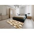 thumbnail image 5 of Ahgly Company Machine Washable Indoor Rectangle Abstract Light Brown Area Rugs, 3' x 5', 5 of 7