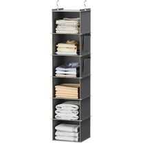Hanging Closet Organizer, 6-Shelf Closet Hanging Storage Shelves, Grey