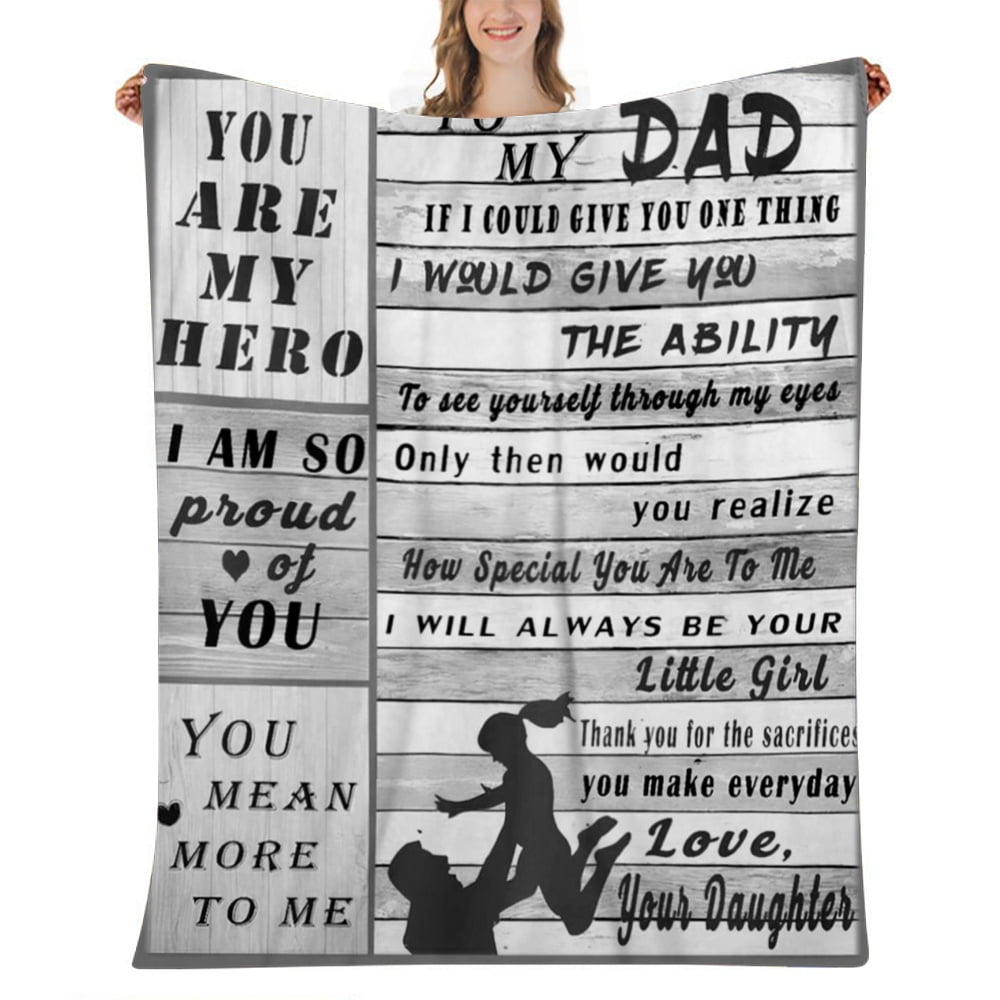 Gifts Blanket for Dad Father's Day,Cozy Flannel Throw Blankets, I Love
