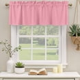 thumbnail image 3 of Pink Valances for Windows, Decorative Rod Pocket Window Valance Curtains, Pure Pink Short Curtain Drapes for Kitchen/Bathroom/Living Room, 2 Panels, 60" W x 18" L, 3 of 8