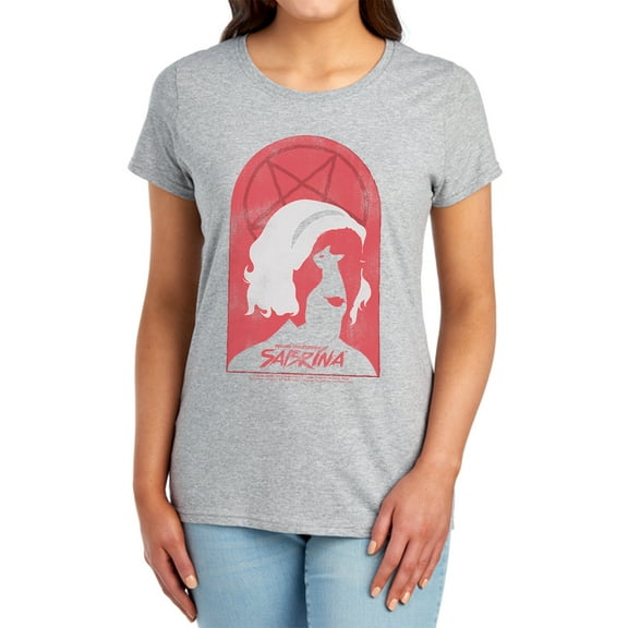 Chilling Adventures of Sabrina Sabrina and Salem Women's T Shirt, Athletic Heather, Small
