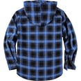 thumbnail image 2 of SPEEDRUN Men's Flannel Hooded Jacket Fleece Sherpa Lined Plaid Shirts Zip Up Sweatshirt Hoodies with 4 Pockets Blue M, 2 of 5