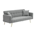 thumbnail image 6 of DECMAY 71.7 - inch Pink Teddy Fleece Sofa Bed with Two Complimentary Throw Pillows, 6 of 9