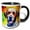 Black/White, variant on 3drose, Lovely Labrador Retriever Dog Portrait. Colorful Artistic Background, 11oz Magic Transforming Mug