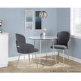 thumbnail image 2 of LumiSource Chrome Metal, Clear Glass, Grey Fabric Cece-Dahlia Dining Set - 3 Piece, 2 of 5