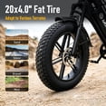 thumbnail image 5 of AMYET G60 Electric Bike for Adults, 1000W Peak 1500W, 48V 20Ah, 20"x4" Fat Tire E Mountain Bike, UL2849, 5 of 12