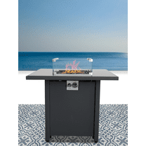 25" H x 30" W Steel Outdoor Fire Pit Table with Lid