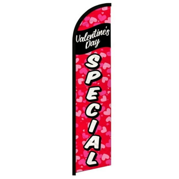 OnPoint Wares| Valentine's Day Special Windless Banner Flag | Advertising Flag/Business Flags | 11.5ft x 2.5ft