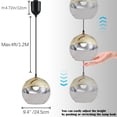 thumbnail image 4 of FSLiving Adjustable Hanging Height H Type Track Pendant Lighting Vintage Gold Globe Glass Shade Industrial, Smart Bulbs, 2200K-6500K Track Mount Timer Decorate for Kitchen Dining Room, 4 of 9