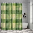 thumbnail image 6 of Bathroom Shower Curtain Green Yellow Gingham Plaid on Linen Waterproof Shower Curtains with Hooks, Spring St.Papa's Day Bath Curtains Bathtub Curtain Home Decor 36x72in, 6 of 9