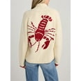 thumbnail image 3 of Gupgi Women Lobster Knit Cardigan Sweater Long Sleeve Button Down Sweater Fall Winter Coat, 3 of 5