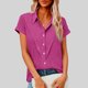 thumbnail image 2 of Camisas de Manga Larga para las Mujeres Suelto Ajuste Solapa Botón de Manga Corta Blusa de Túnica, Suaves Camisas de Manga Larga para las Mujeres Bajo Scrubs Desgaste de Verano Casual, 2 of 7