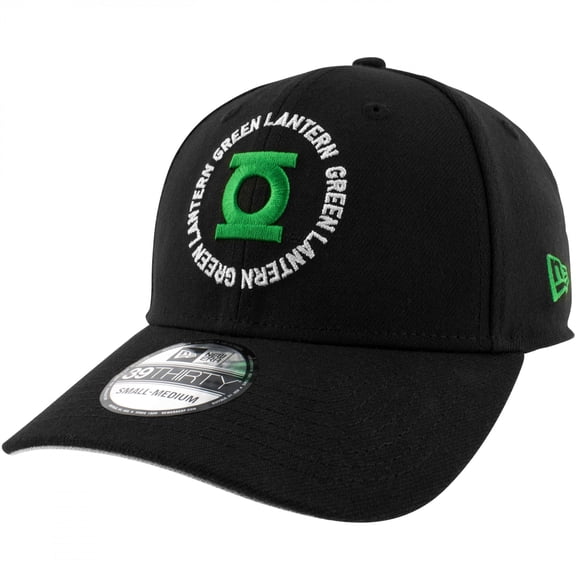 Green Lantern Logo New Era 39Thirty Fitted Hat-Large/XLarge