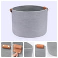 thumbnail image 2 of Unique Bargains 1 PC Woven Storage Basket Shelf Closet Storage Bin for Home Decor Grey L, 2 of 6