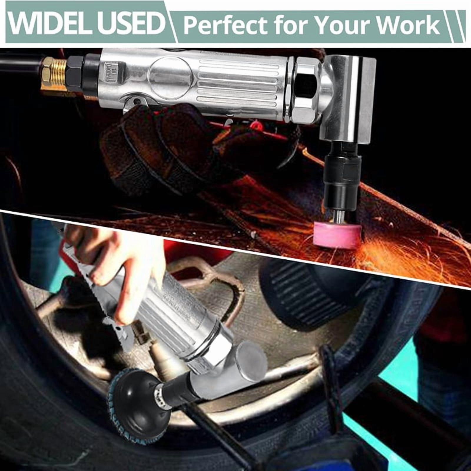 Angle Air Die Grinder, 90 Degree Heavy Duty 20,000 RPM Compressed Sander Polisher Tool for Contour Grinding, Polishing A1 set x angle grinder tool