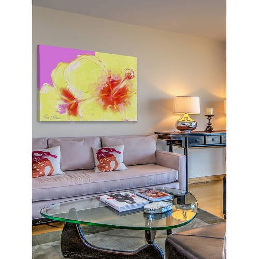 "Yellow Hibiscus" Painting Print on Wrapped Canvas