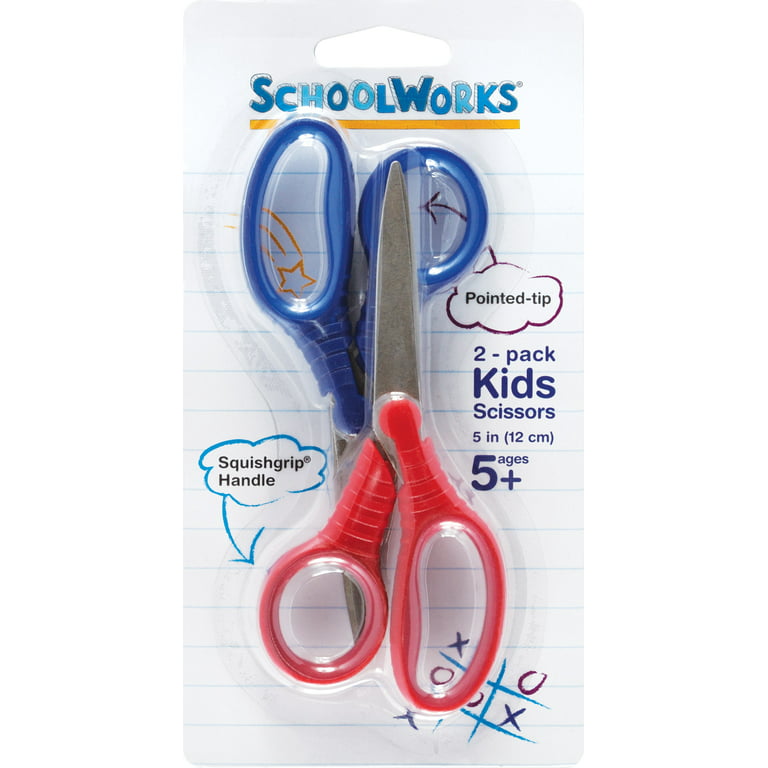 SchoolWorks Kids Scissors, 5, Assorted Colors - 2 pack