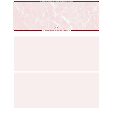 Blank Check Stock - 250 Blank Computer Check Stock - Check on Top - Burgundy (Marble Burgundy)