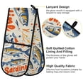 thumbnail image 2 of Yayeee Double Oven Mitt Kitchen Heat Resistant Baking 35" x7" Quilted Glove, Blue Sardines Pattern, 2 of 6