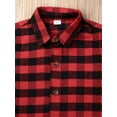thumbnail image 5 of Jxzom Toddler Long Sleeve Shirt Baby Boy Girl Button Down Red Plaid Flannel Shirt 3T, 5 of 7