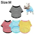 thumbnail image 2 of Ropa de verano para perros de 4 piezas, ropa para mascotas, camiseta con cuello redondo a rayas para perros 1419, 2 of 6