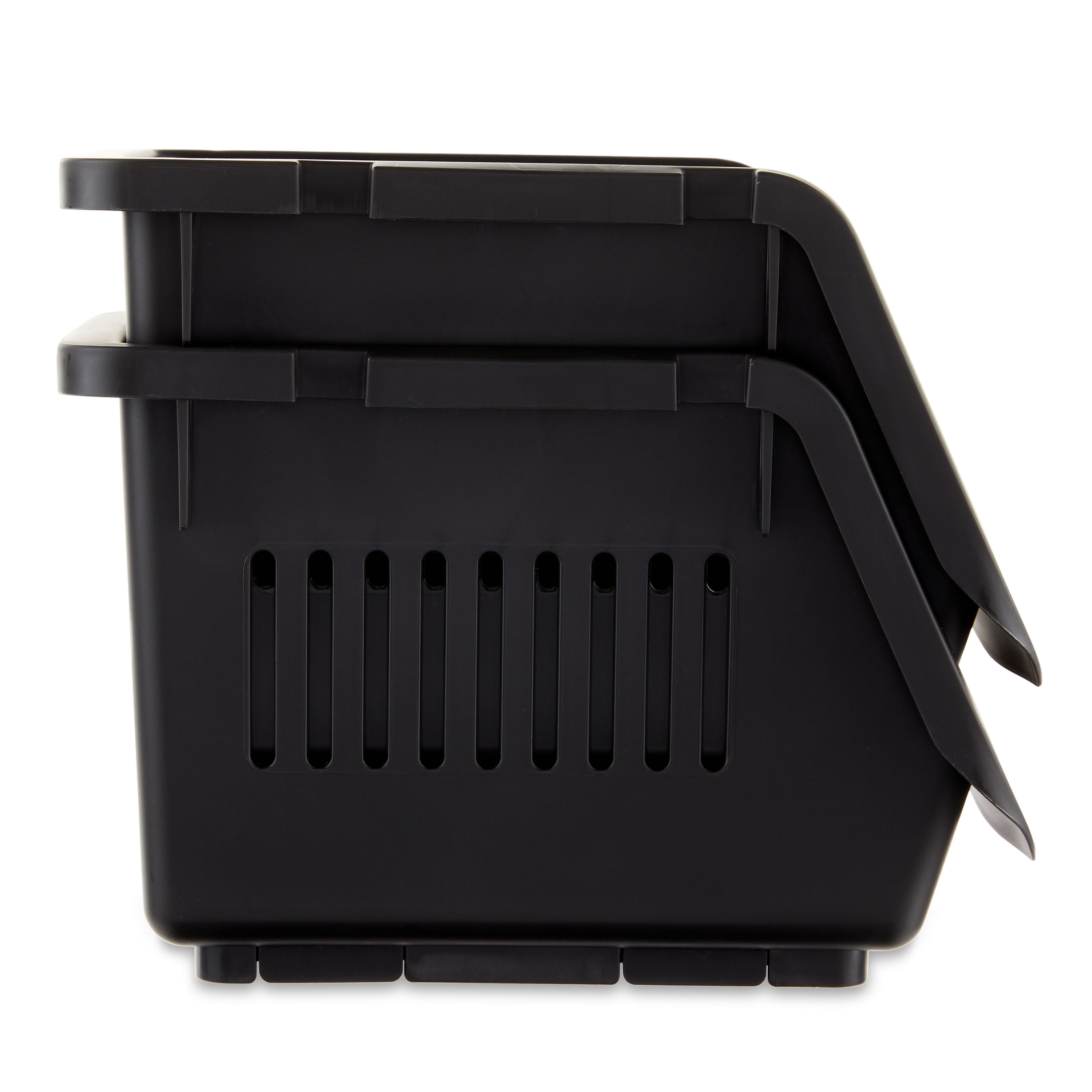 Pen and Gear Stackable Storage Bins, Black, 2 Count