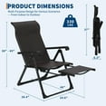 thumbnail image 2 of Studyset Folding Rattan Chaise Lounge Chair,Portable Outdoor Reclining Chair with Adjustable Foot Rest,Folding Camping Lawn Deck Patio Pool Recliner Lounge Chair for Adults,Sun Lounger for Garden, 2 of 7