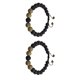 thumbnail image 4 of Sonducket Pulseras a juego de moda, difusora de rocas de negra mate ajustable, joyería exquisita para mujer, regalos para hombres Oro 2Conjunto, 4 of 6