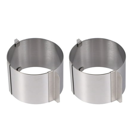 

NUOLUX 2pcs 6-10cm Stainless Steel Round Mousse Cutter Adjustable Mouse Cake Mold Baking Tool