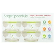 Sage Spoonfuls Tough Glass Baby Food Jars, 4 Pack, 7 oz (210 ml) Each