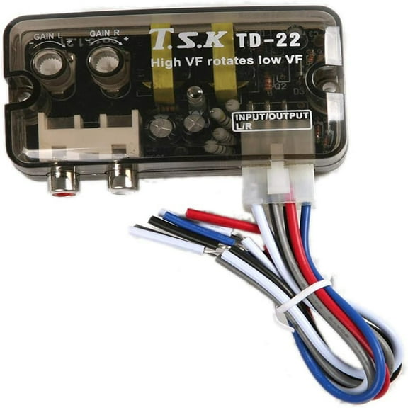 Hotpom car audio converter, high turn low with delay function control line adjustable high frequency to low frequency audio converter, for Auto Amp Subwoofer Amplifier, Car Accessories