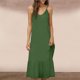 thumbnail image 5 of Vestido Largo de Hombro sin Mangas Cómodo sin Mangas Vestido Sólido de Cuello Redondo para Verano Y Primavera Vestido Casual Pantalones para Mujeres, 5 of 6