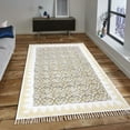 thumbnail image 1 of Casavani Hand Block Printed Cotton Floor Rug,Yellow 5x7 feet, 1 of 6